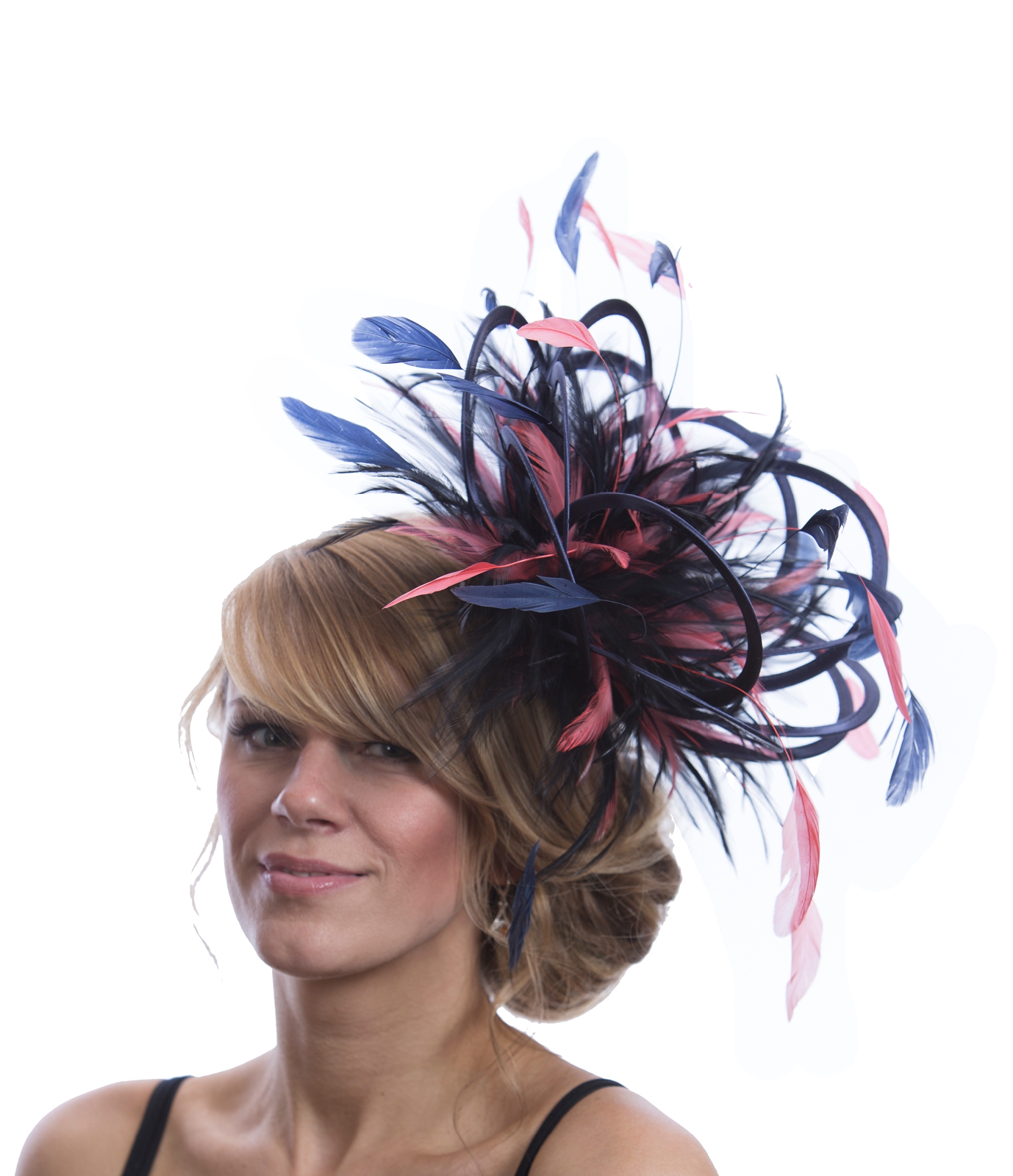 navy blue and coral pink med with hackle (10)