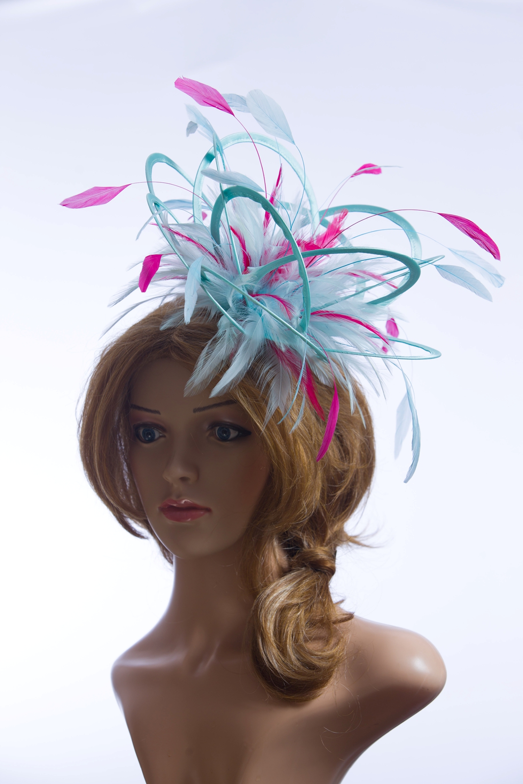 Aqua and hot pink med with hackle (3)