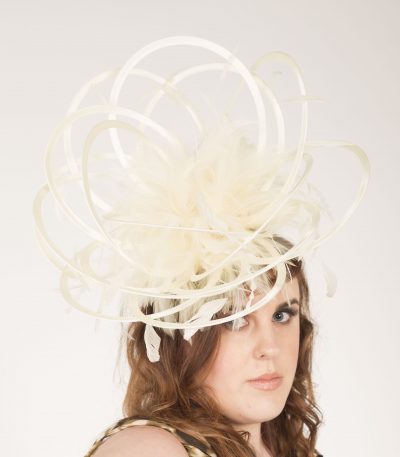 large cream fascinator