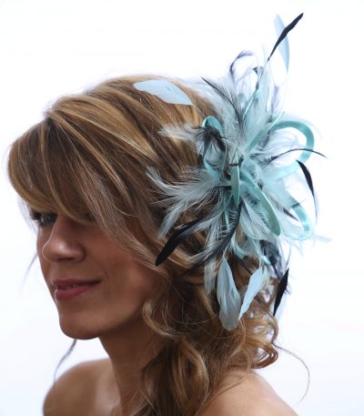 aqua blue fascinator