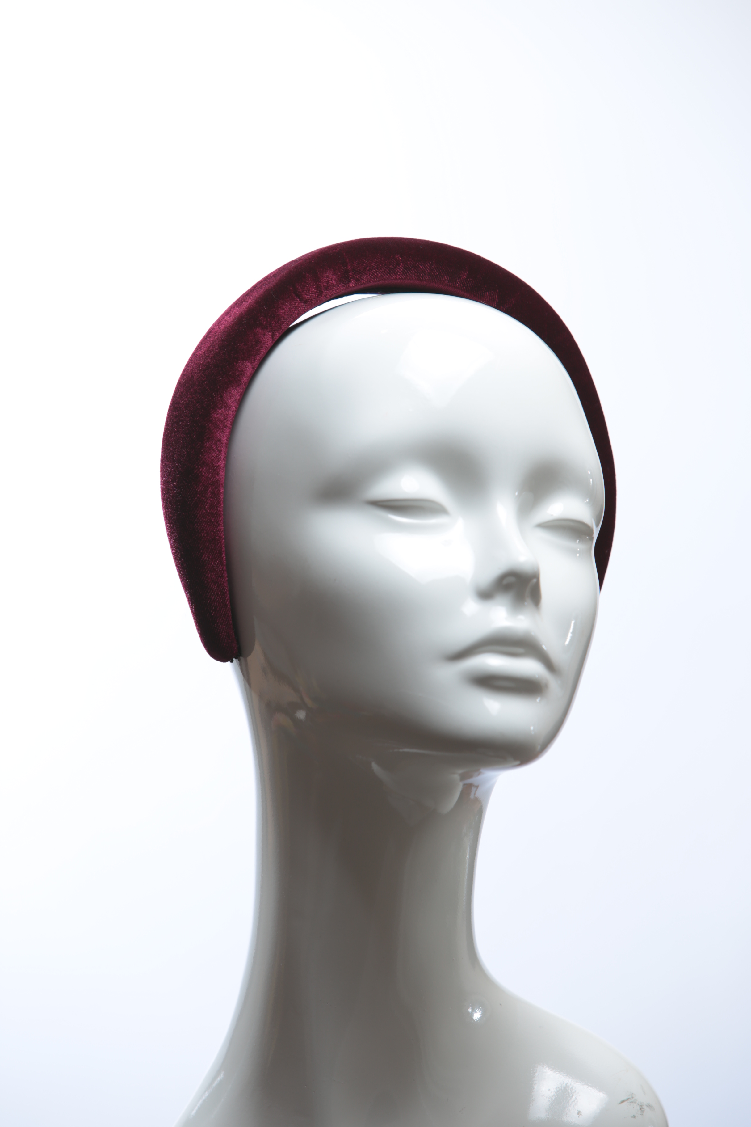 burgundy wine padded velvet headband (18) Burgundy Wine Padded Velvet Headband Wedding Fascinator hat