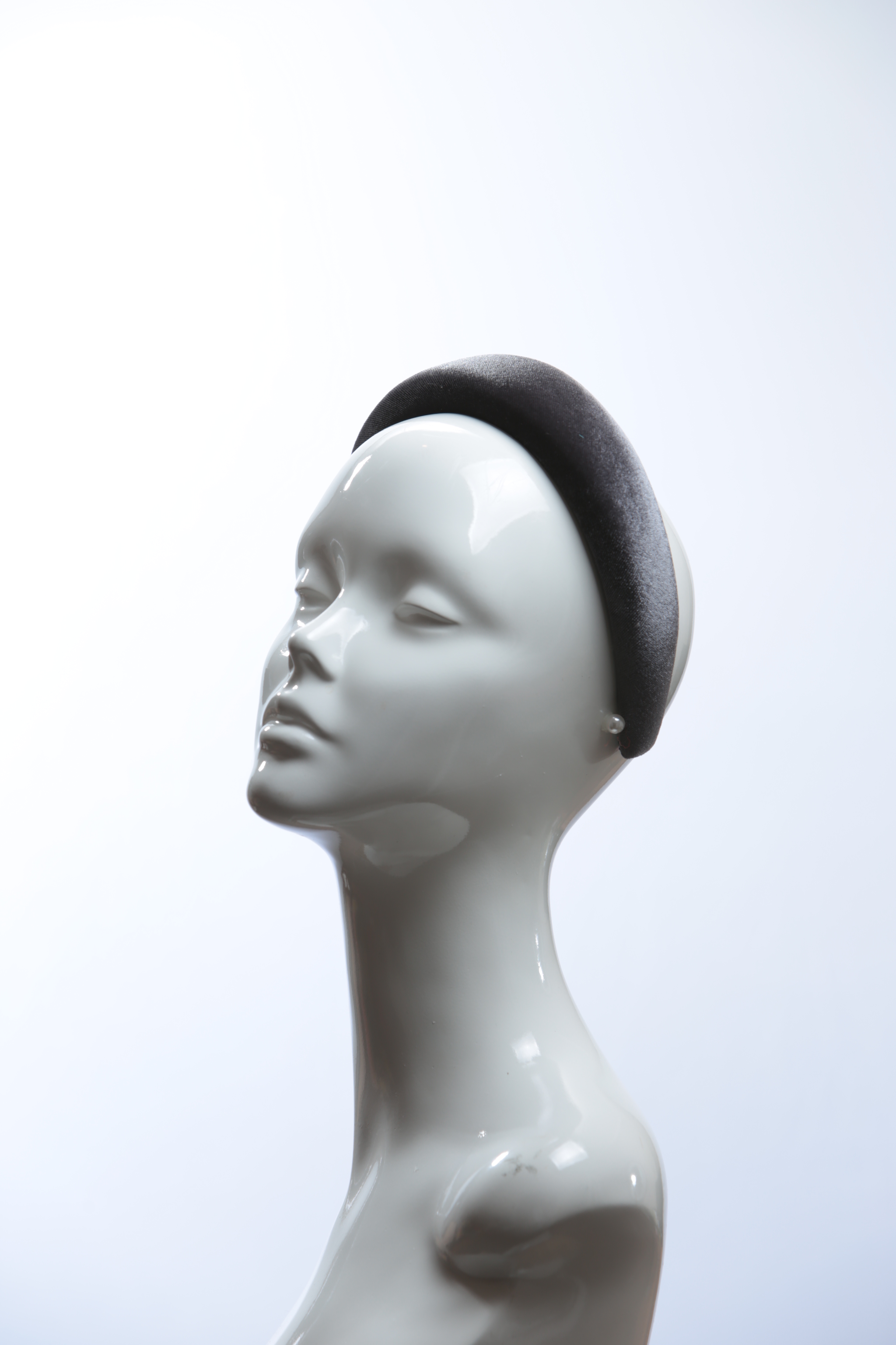 Pewter Grey Velvet Headband Wedding Fascinator hat