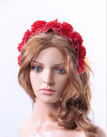 Vintage Red lace 3D flower headband Headpiece Fascinator Hat suitable for a wedding, bridal or ladies day at the races