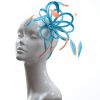 turquoise and orange small fascinator hat