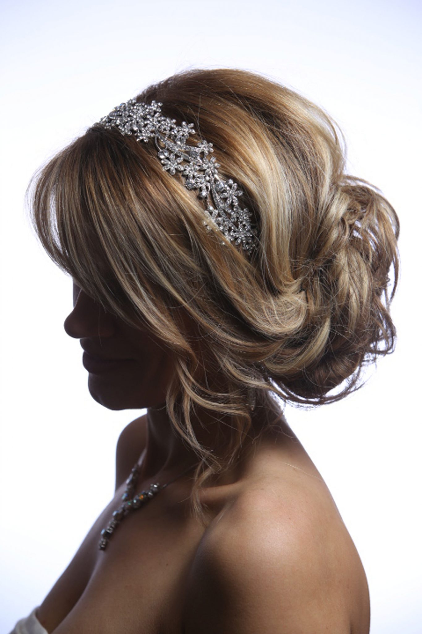 Silver rhinestone diamante fascinator headband or crown ready to send