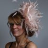 oyster Pink large sinamay loop fascinator hat (1)