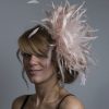 oyster Pink large sinamay loop fascinator hat (1)