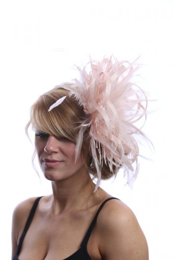 oyster Pink large sinamay loop fascinator hat (1)