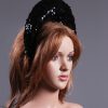 Black Sequin Double sided Halo Crown headband Headpiece Fascinator Hat suitable for a ball, party, wedding or a ladies day