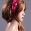 Hot Pink organza flower diamante trim headband fascinator hat suitable for a ladies day out or day at the races or wedding