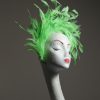 Lime Green Feather Crown Headband Fascinator Hat