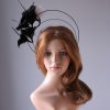 black and ivory flower double black halo crown Fascinator hat