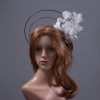 black and white feather tree double black halo crown Fascinator hat