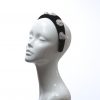 Black Rhinestone Diamante Velvet Padded crown fascinator headband