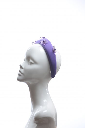 light purple glass flower beads headband