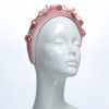 Dusky Pink Velvet Padded beaded Fascinator Hat Headband handmade