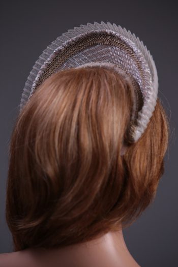 Taupe nude crown with a taup crin decoration headband crown hat fascinator
