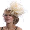Cream sinamay and feather large fascinator hat (11)