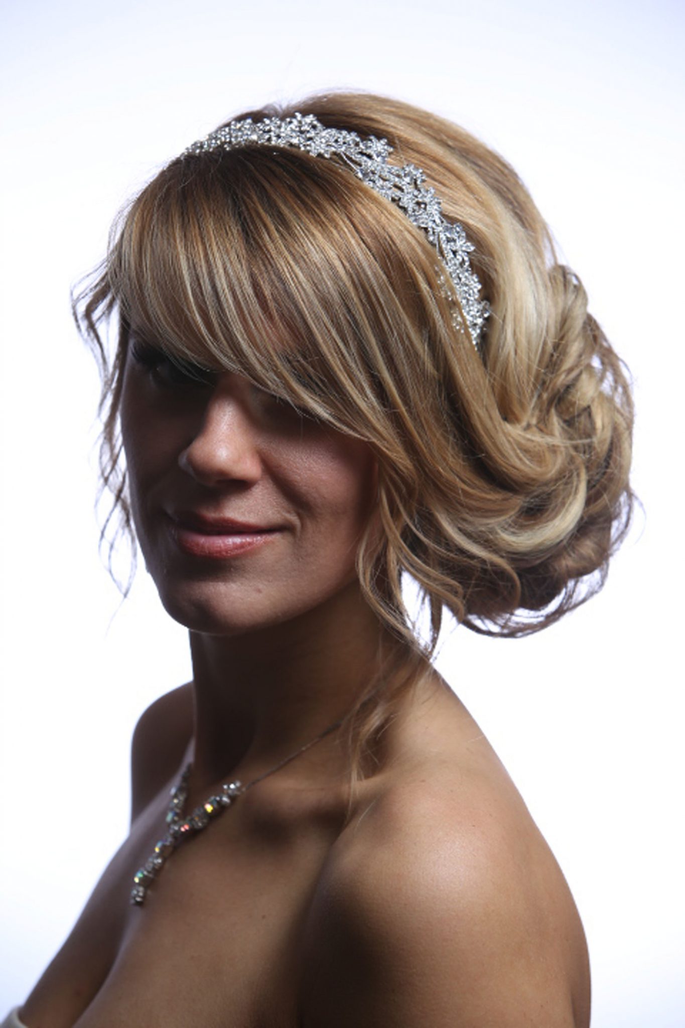 Silver rhinestone diamante fascinator headband or crown ready to send