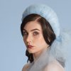 Baby Blue Tulle pleated headband crown fascinator hat headband
