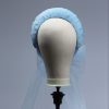 baby blue tulle halo crown with bow fascinator hat