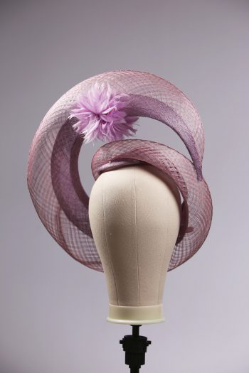 lilac loop windowpane fascinator hatinator hat