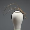Gold floating quill faux leather headband fascinator hat