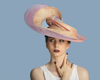 Oyster lilac sinamay swirl hat
