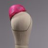 hot pink silk abaca lace and straw teardrop fascinator hat