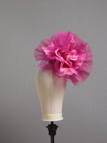 hot pink flower crin pillbox fascinator hat
